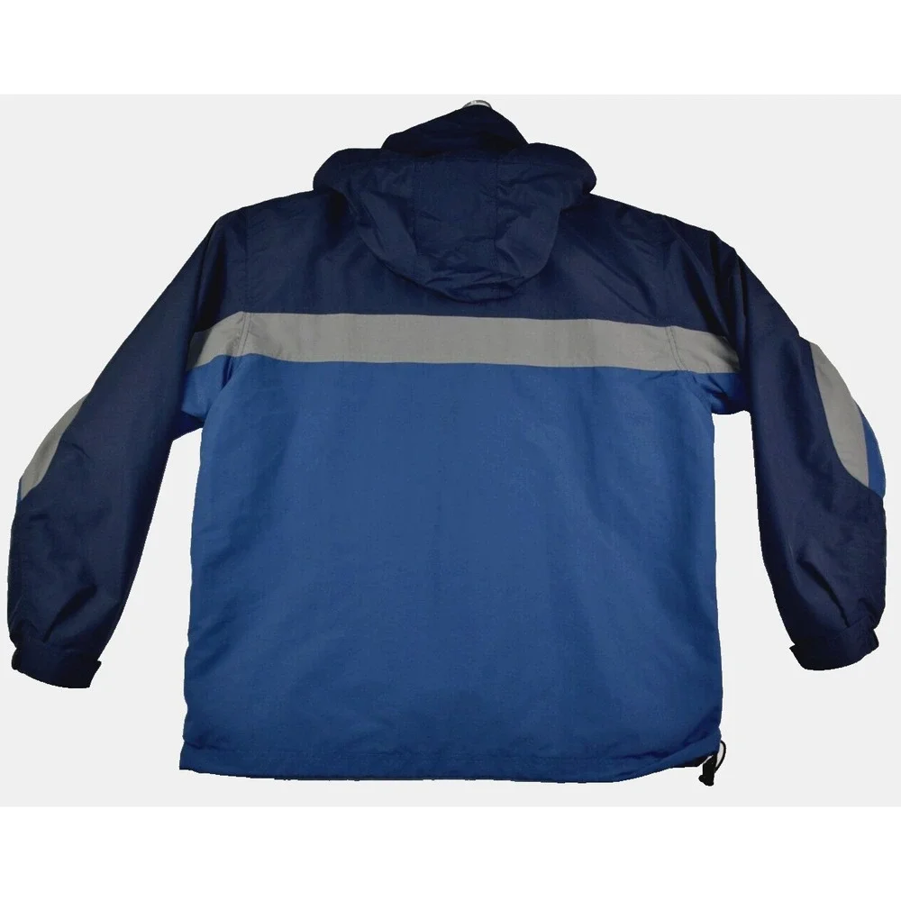 LL Bean 3 In 1 Men's Jacket Size LFull  Zip Blue Lined Fleece Heavyweight -Flaws